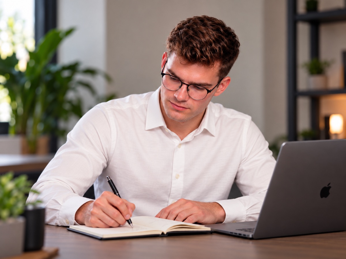 Martijn Groen leest een cv na
